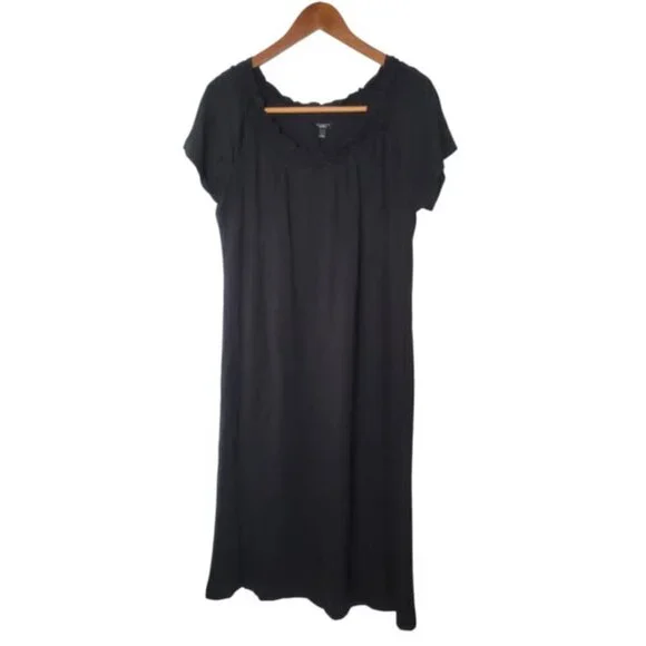 Womens Talbots Black Dress L Knee Length Summer Spring Casual - Picture 1 of 3